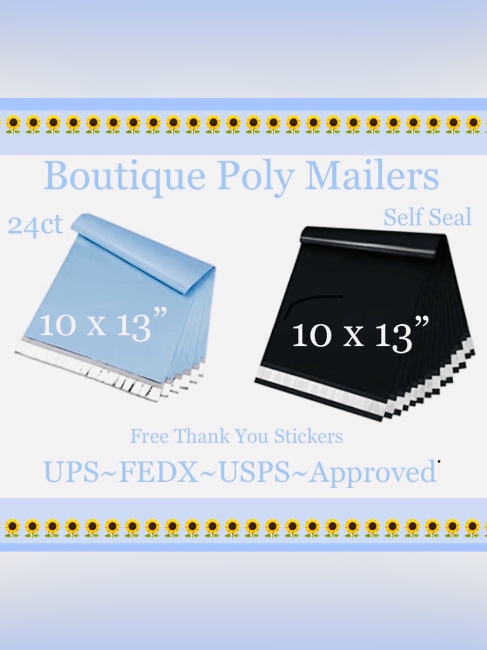 24ct  10x13” Poly Mailer Bag Bundle🌻🆕🌻
⭐️BONUS⭐️24ct  Free Thank You Stickers